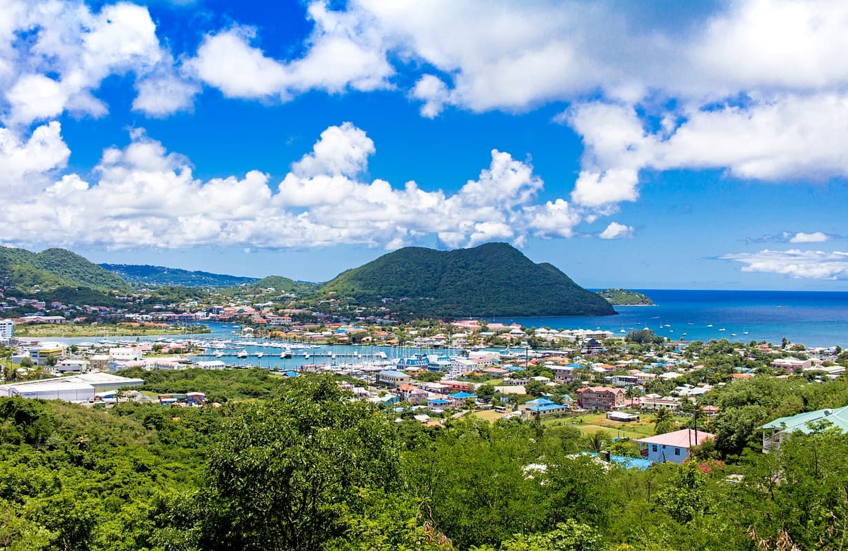 Rodney Bay Marina views from Stony Hill Estate